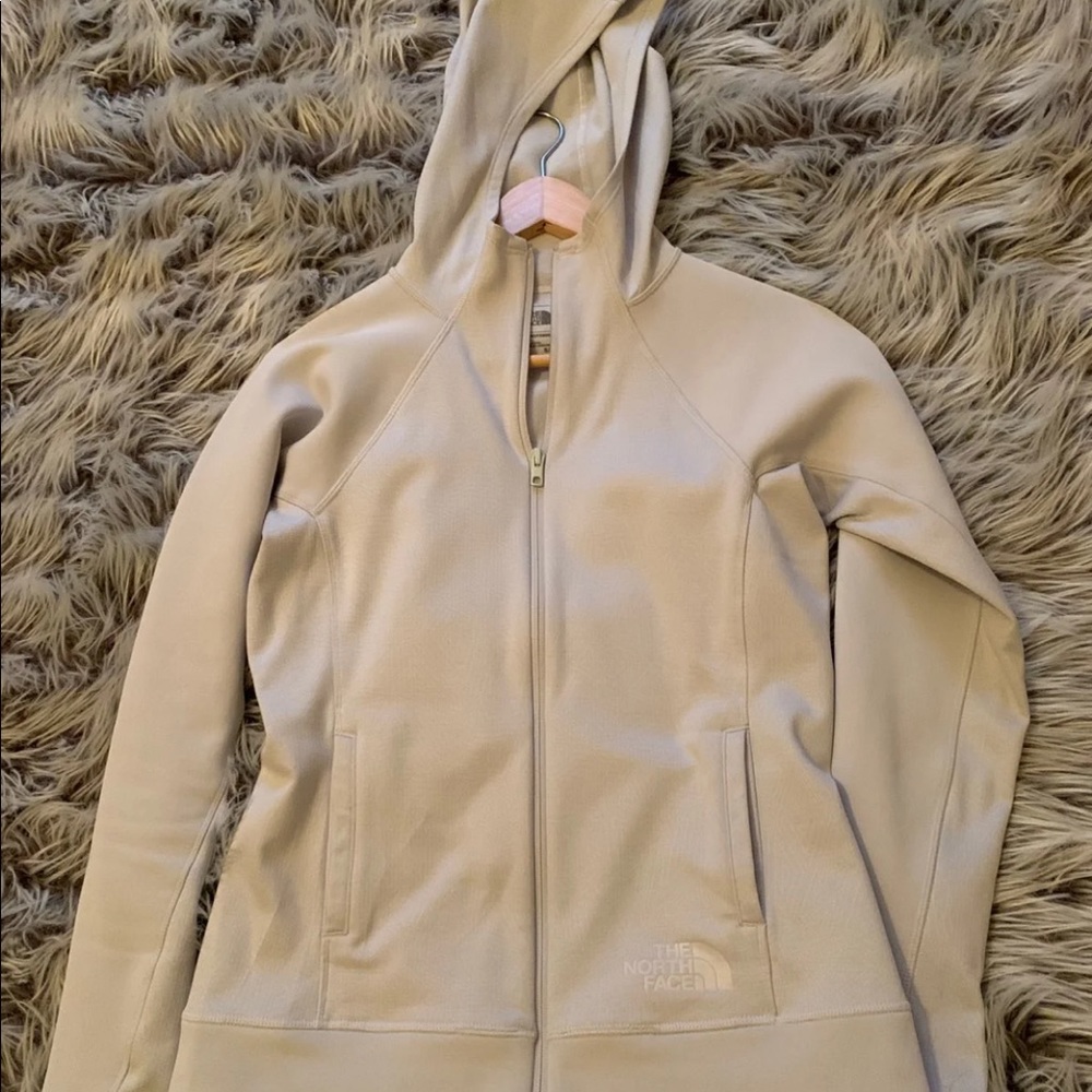 North face jacket sweater light gray mint condition